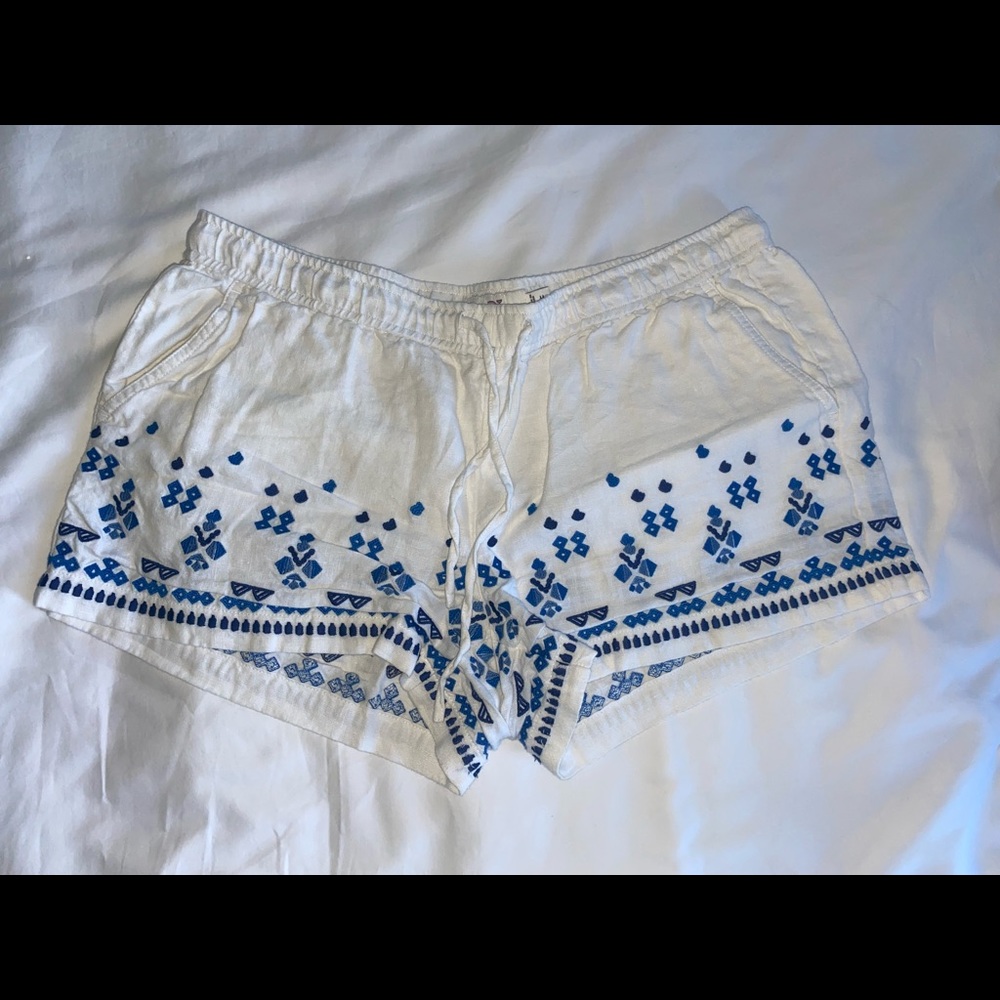 Vineyard Vines White Shorts Navy Embroidery